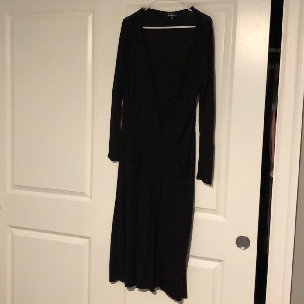 Lulu’s floor length black sweater medium